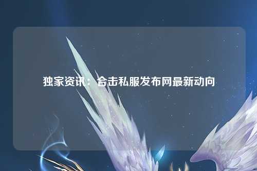 独家资讯：合击私服发布网最新动向