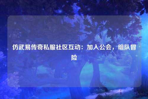 仿武易传奇私服社区互动：加入公会，组队冒险